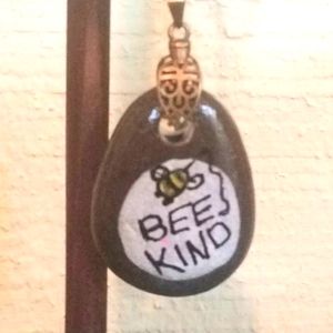 Handpainted stone necklace